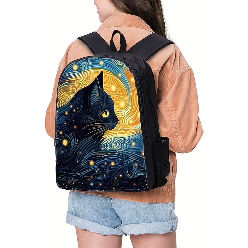 Large Capacity Cat Animal Print Backpack for School, Travel, and Everyday Use - Durable and Spacious with Multiple Compartments and Adjustable Straps2