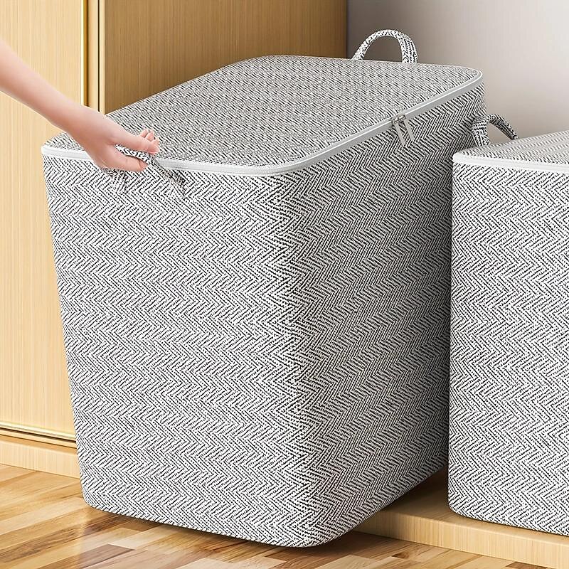 Zipper Storage Bag Clothes Quilt Large Capacity Storage Bag Moving Living Room Bedroom Quilt Finishing Storage Basket