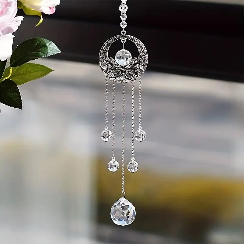 Gorgeous Crystal Wind Catcher Wind Chime - Add a Touch of Elegance to Your Garden or Window!4