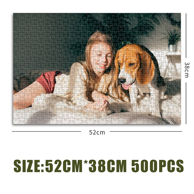 Personalized Puzzle with Box for Family Picture Pet Memorial, Jigsaw Puzzles White Card Paper To Create Customized Gift 500pcs/100pcs4