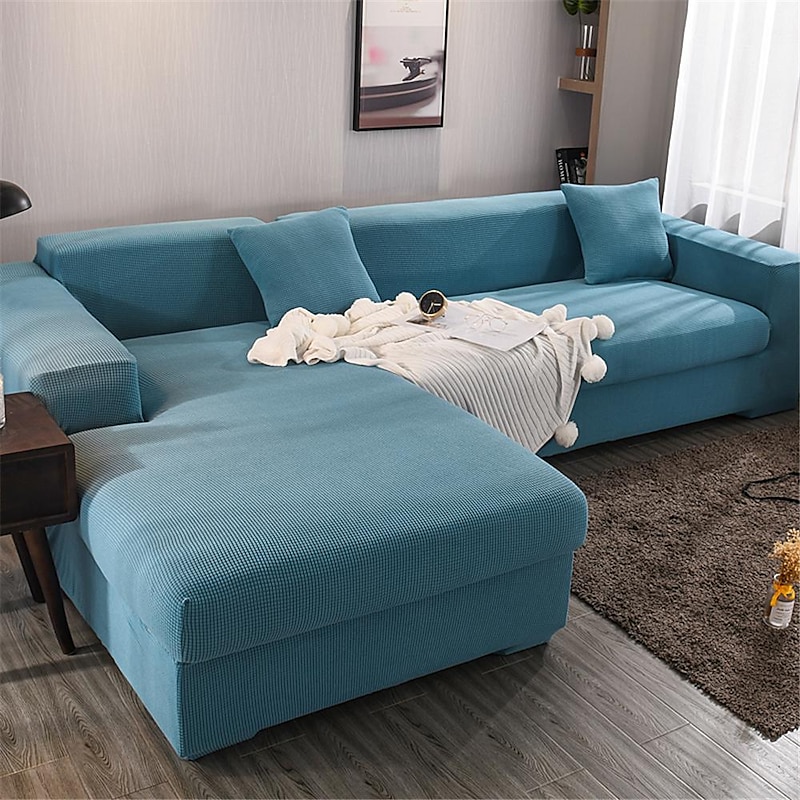 Dustproof All-powerful Slipcovers Stretch L Shape Sofa Cover Burgundy Super Soft Fabric Couch Cover Sofa With One Free Boster Case Modern Sofa Slipcover for Living Room Furniture Protector for Pets2
