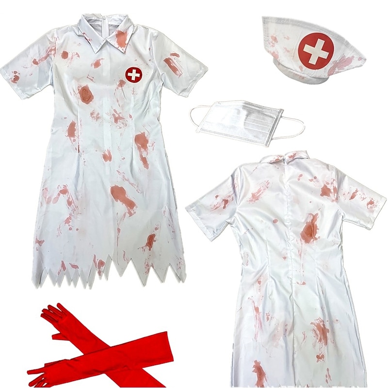 Nurse Halloween Cosplay Costume Party Costume Masquerade Outfits Cosplay Scary Costume Adults' Women's Masquerade Performance Party Halloween Easy Halloween Costumes Dress Up3