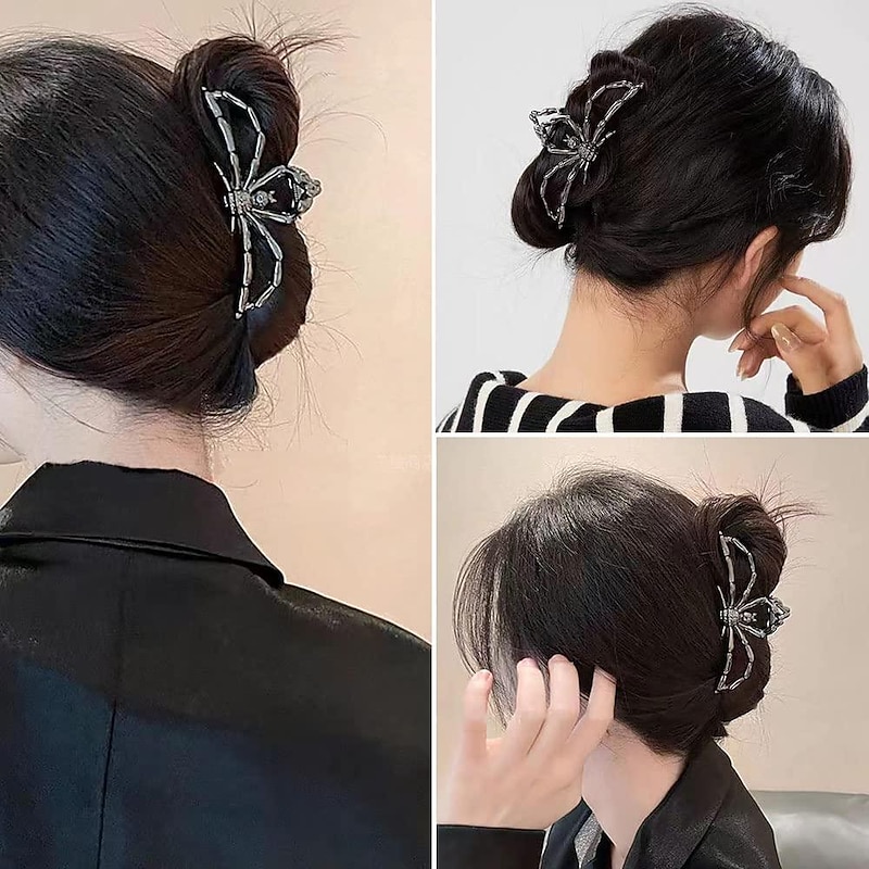 Spider Hair Clips, Claw Clips for Women and Girls, French Black Large Spider Fashion Nonslip Design Claws Clip for Thick Hair Thin Hair Claw Clips, Luxury Hair Accessories for Women4