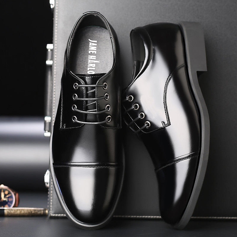 Men's Black Patent Leather Oxford Dress Shoes with Lace-Up Closure for Formal Occasions2