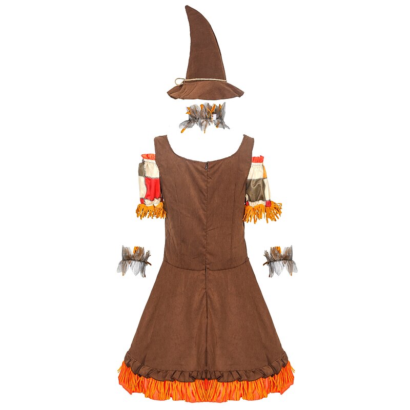 Scarecrow Halloween Cosplay Costume Party Costume Masquerade Carnival Costume Outfits Adults' Women's Masquerade Mardi Gras Performance Party Halloween Easy Halloween Costumes Dress Up4