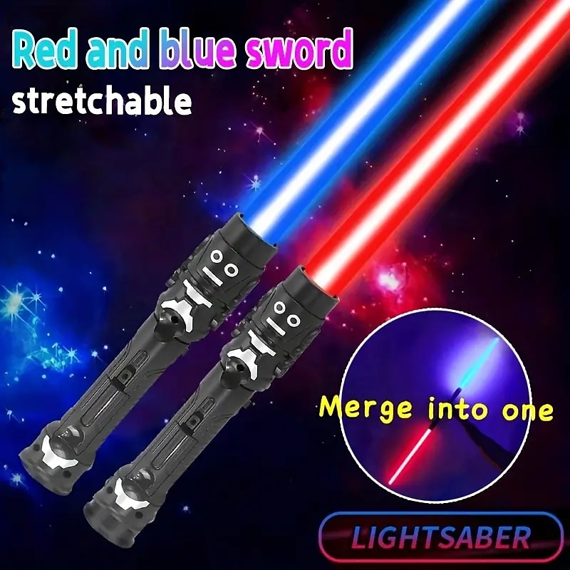 1pc LED Light Up Toys With FX Sound(Motion Sensitive) Retractable LED Light Up Toys Seven Colors Realistic HandleExpandable Light Set Popular Gift for Halloween for Christmas Gifts