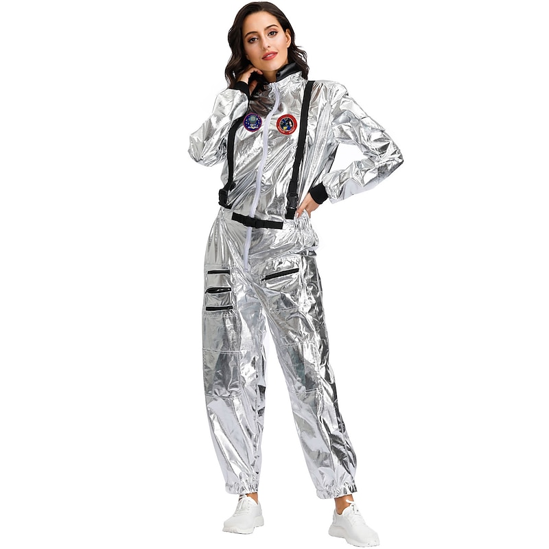 Men's Women's Astronaut Cosplay Costume Couple Costumes For Halloween Carnival Adults' Leotard Onesie Career Costume3
