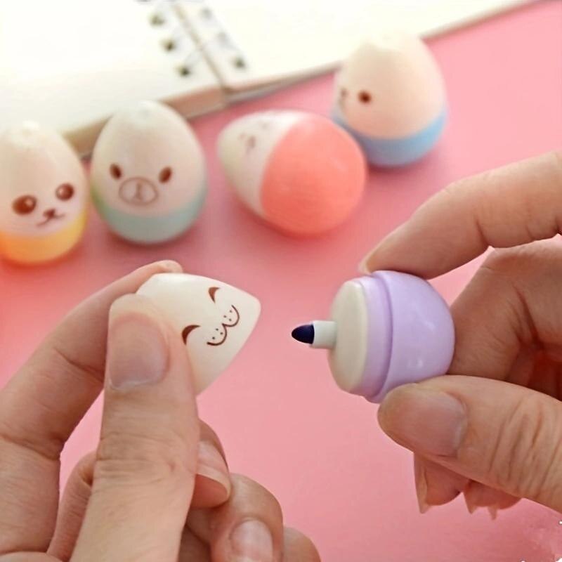 6 Pcs/lot Capsules Highlighter Vitamin Pill Highlight Marker Color Pens Drawing Spot Liner Stationery Office School Supplies3