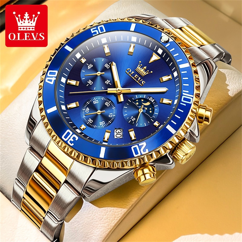 OLEVS 2870 Luxury Mens Watches Quartz Sports Waterproof Top Brand Watch Date Chronograph Quartz Men Wristwatch