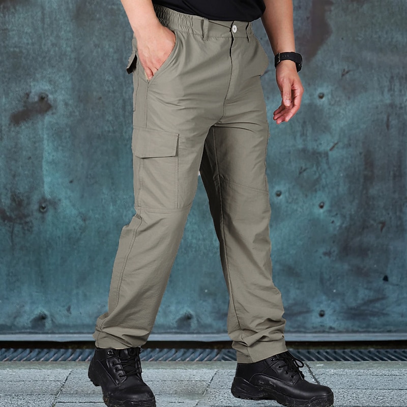 Men's Cargo Pants Cargo Trousers Tactical Pants Pocket Plain Comfort Breathable Outdoor Daily Going out Fashion Casual Black Green