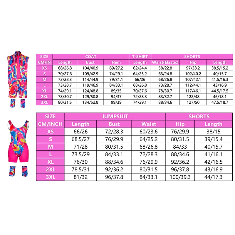 Couples Movie Rollerblade Outfits Doll Suits Jumpsuit Hot Pink Men's Women's Couple's Cosplay Costume Halloween Carnival Masquerade2