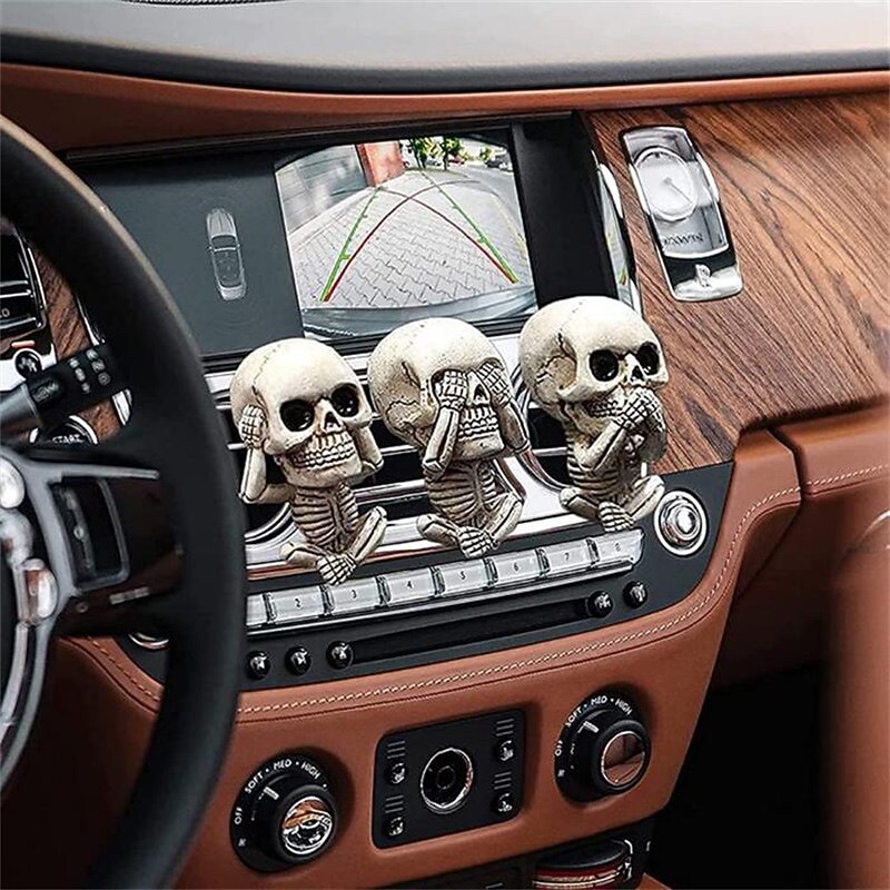 Car Air Fresheners Vent Clips Car Interior Accessories for Men Women Cute Skull Auto Air Conditioner Vent Clip Decor for Car Office Living Room Home Halloween Christmas Gift - 3PCS/Set3