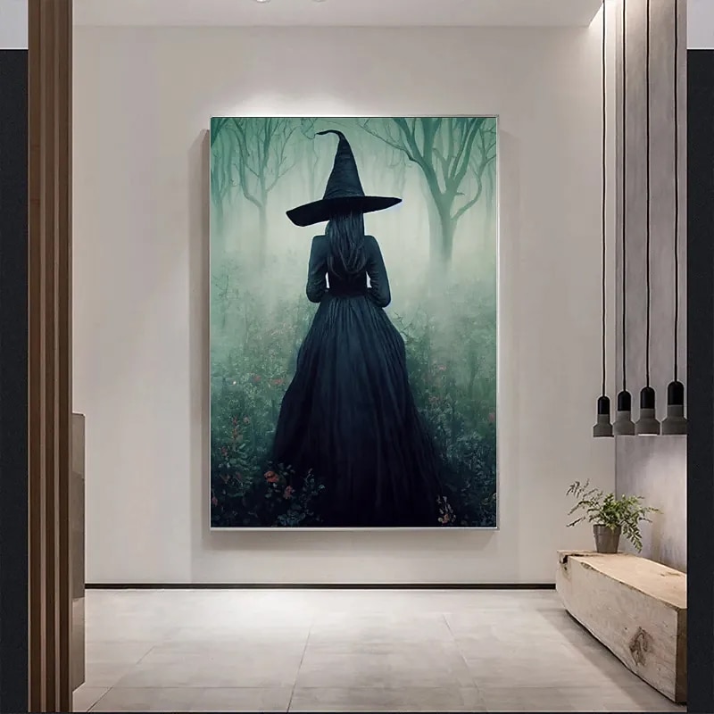 Halloween Wall Art Canvas Witches Prints and Posters Pictures Decorative Fabric Painting For Living Room Pictures No Frame2