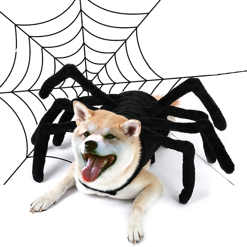 Dog Costume Pet Halloween Funny Spider Chest Back Creative Cat Dog Small Dog Transformed Clothing for Halloween/Carnival