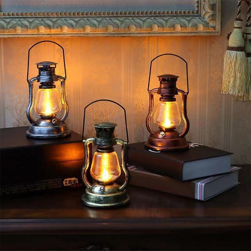 LED Solar Lamp Retro Kerosene Lamp Outdoor Garden Courtyard Decoration Portable Lantern Solar Candle Pendant Outdoor Camping Tent Lamp2