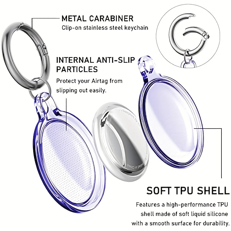 Waterproof Holder For Airtag,Keychain For Airtag , Case For Dog Collar, Luggage, Keys, Full Body Anti-Scratch Protective2