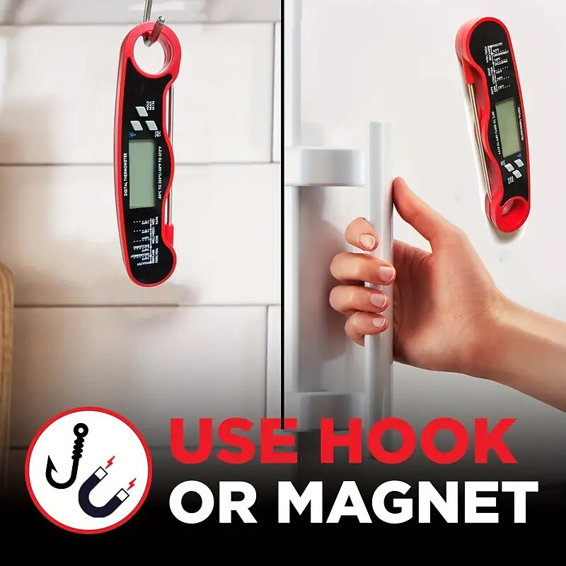 Instant Read Meat Thermometer, Waterproof Ultra-Fast Digital Food Probe with Backlight, Calibration for Grill, BBQ, and Cooking3