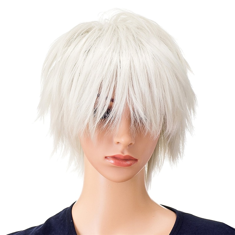 Unisex Fashion Spiky Layered Short Anime Cosplay Wig for Men and Women Halloween Wigs