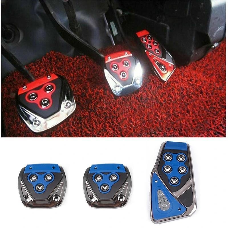 3Pcs Universal Non Slip Pedals Accelerator Brake Clutch Footrests Cover Set for Manual Transmission Car - Main Image