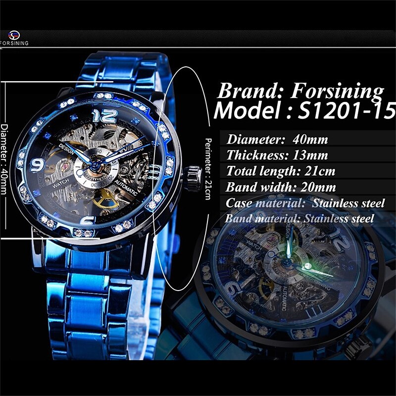 FORSINING Men Mechanical Watch Luxury Large Dial Fashion Business Automatic Watch Self-winding Luminous Calendar Stainless Steel Watch Male Clock2