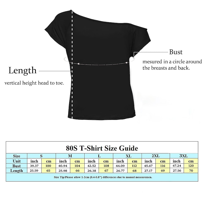 Retro Vintage Disco 1980s Outfits Accessories Off Shoulder T-Shirt I Love the 80's Fancy Dress Women's Masquerade Party / Evening Pride Parade Pride Month Adults' Costume2