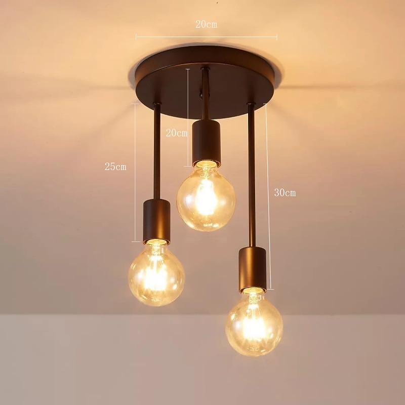 Chandelier,3-Light Retro Semi Flush Mount Ceiling Light Fixture,Ceiling Light for Stairs Porch Hallway Entryway Kitchen 110-240V3