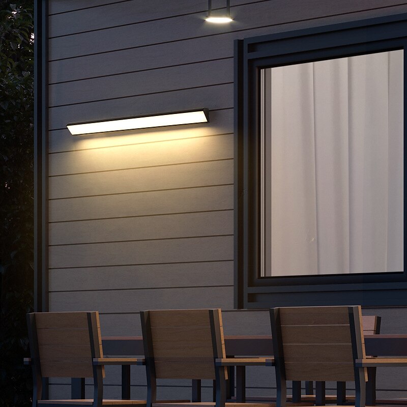 Outdoor LED Wall Lamp Line Design IP65 Waterproof Acrylic Metal 80/90cm Indoor Wall Light Modern Bedroom Warm White Light 110-240V4