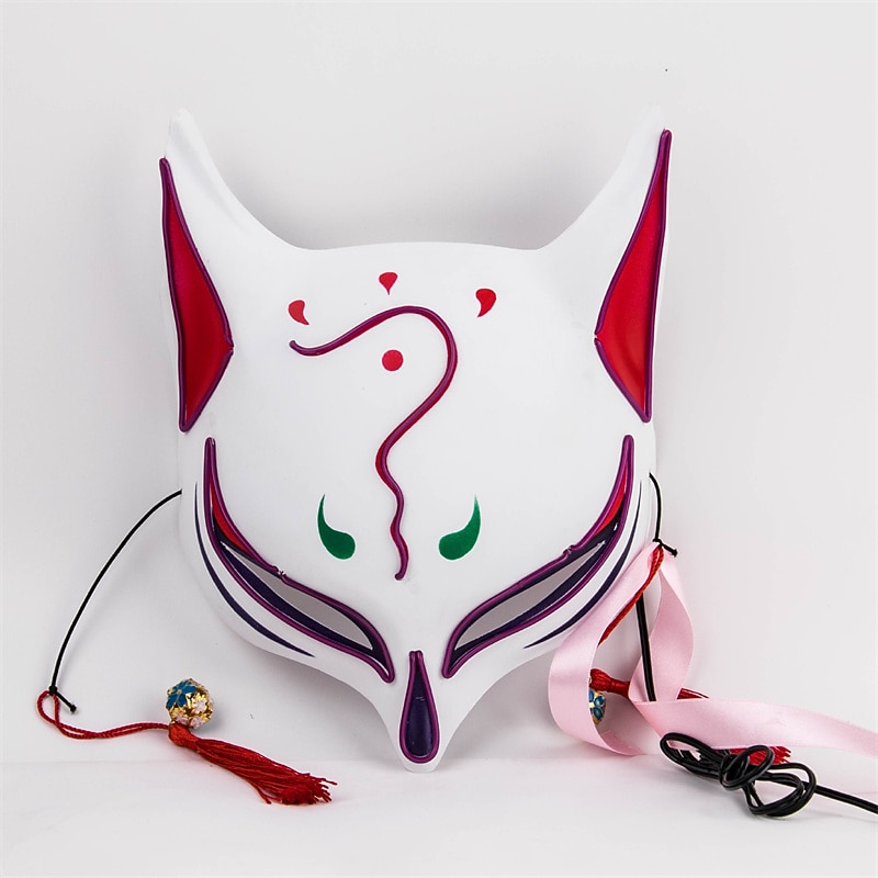 Holloween Mask Led Fox Mask Plastic Led Light Up Masks Cosplay Mask Headwear Halloween Mask Party3