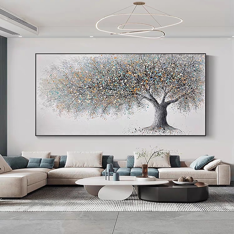 Mintura Handmade Abstract Tree Landscape Oil Paintings On Canvas Wall Art Decoration Modern Pictures For Home Decor Rolled Frameless Unstretched Painting2