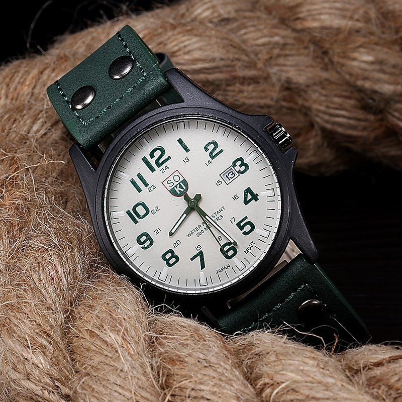 Sport Military Watches Fashion Casual Analog Quartz Watch Leather Analog Men Luxury Wristwatch Quartz Watch for Men's Men Analog Quartz Casual Classic Wristwatch2