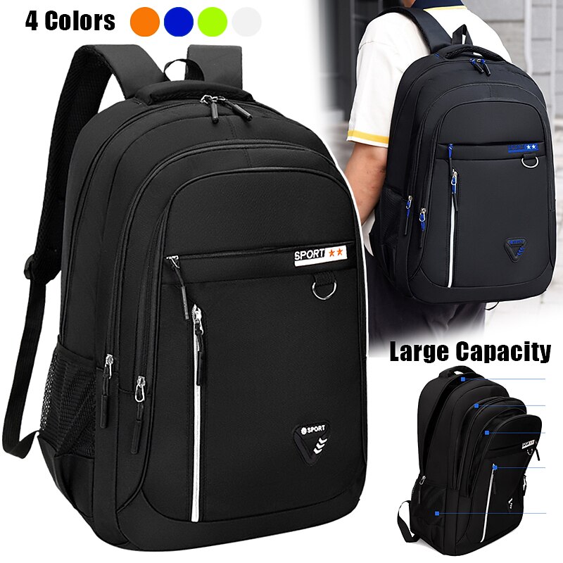 Men's Large Capacity Laptop Backpack with USB Port and Multiple Compartments – Water-Resistant School and Travel Bag for College, Work, or Daily Commute