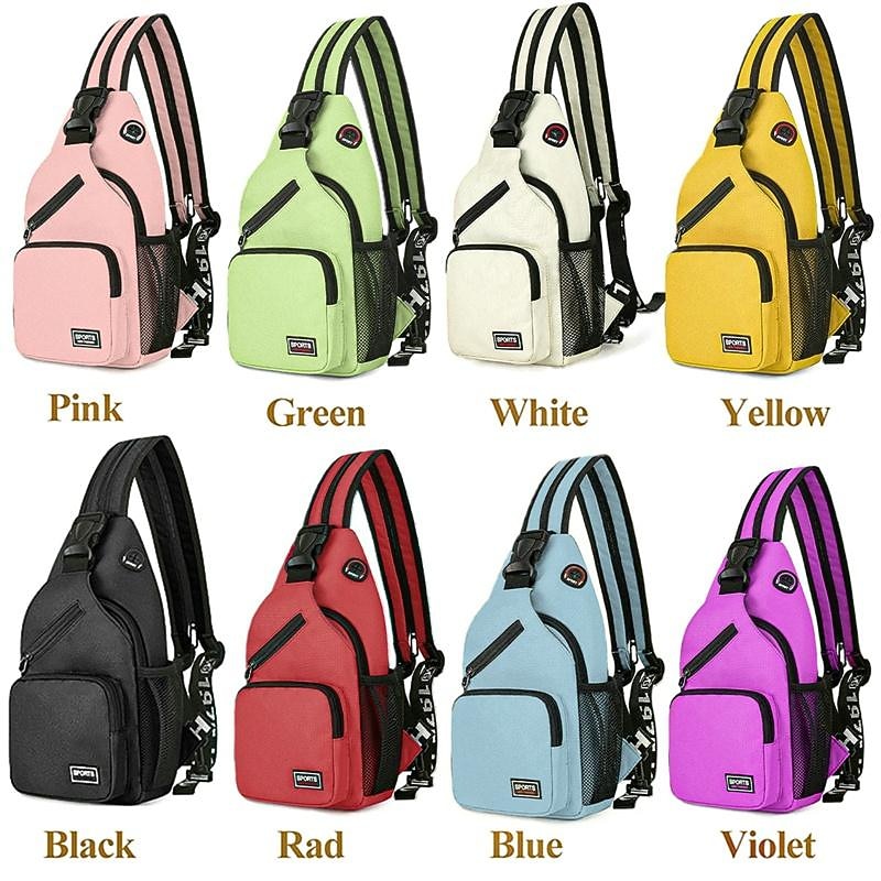 1Pc Crossbody Backpack Chest Bag with Earphone Hole Travel Backpack Multi-Functional Rucksacks Back School Bag, Back to School Gift3