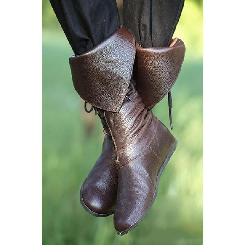 Medieval Renaissance Shoes Flat Jazz Boots Pirate Viking Crusader Fancy Dress Men's Unisex Celtic Pirate Masquerade Party / Evening Adults' Shoes2