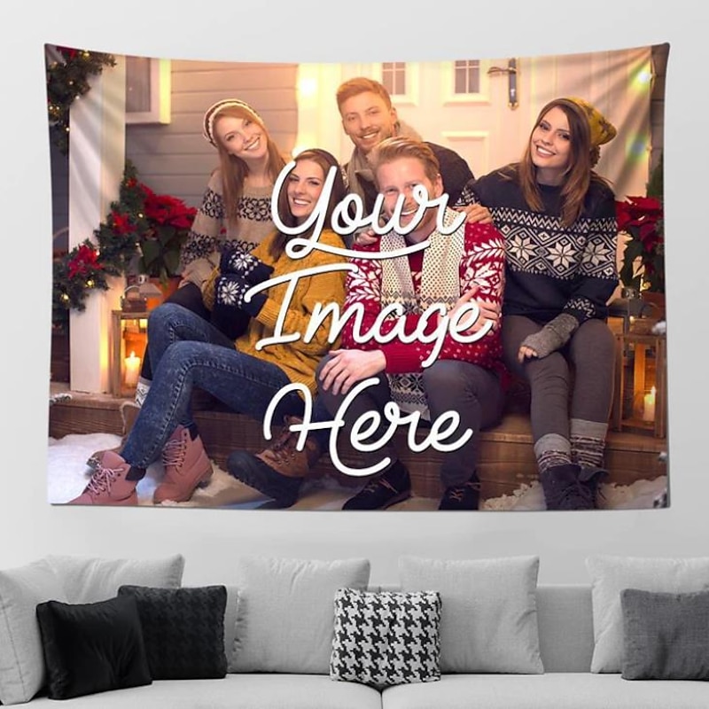 Customized Personalize Hanging Tapestry with Your Photo Best Graduation Gift Mural Decor Photograph Backdrop Home Bedroom Living Room Decoration (suggest photo definition 3Mo or above)2