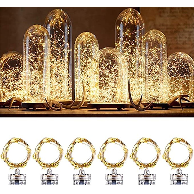 Elegant Wedding Reception Party 10pcs Waterproof LED Candles String Lights 1m 2m Copper Wire String Garland Submersible Vase Bottle Fairy Lamp for Christmas Wedding