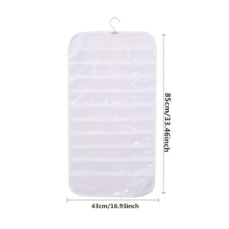 Hanging Jewelry Organizer Storage With Pocket Double Sided 80Grids Necklace Bracelet Earring Jewelry Display Organizer2