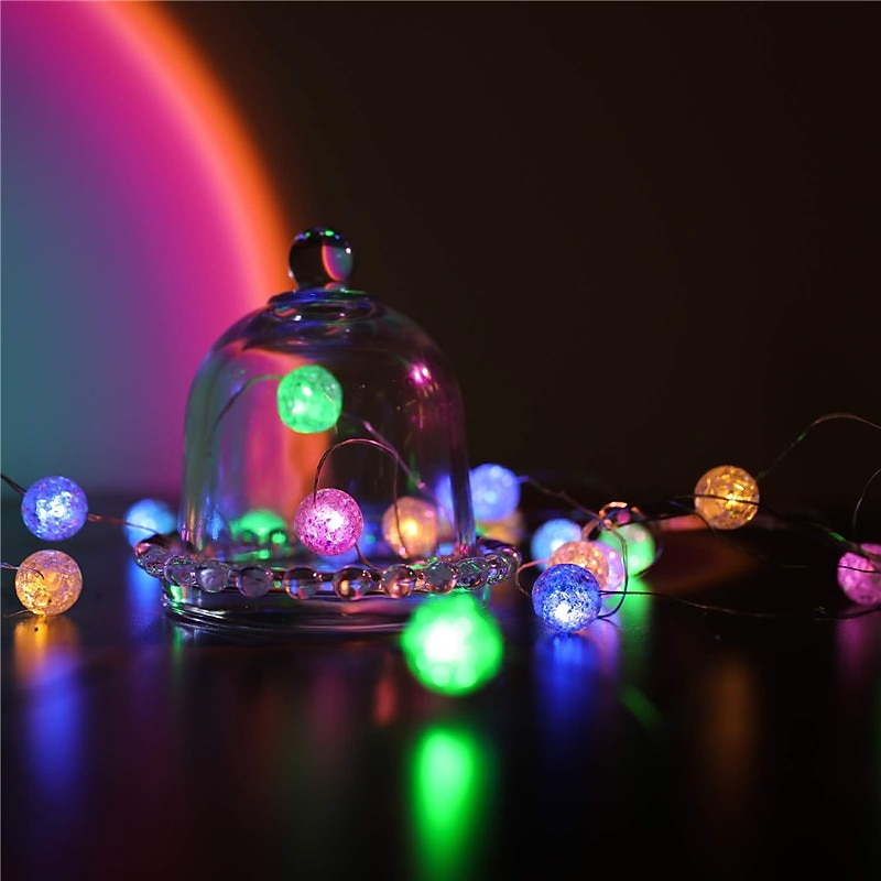 Led Crystal Clear Ball String Light Fairy Flexible Garland Lights 1M 3M 30Leds for Party Wedding Christmas Tree Holiday Decor Lighting4