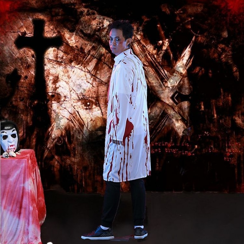 Couples Doctor Bloody Nurse Halloween Group Couples Costumes Men's Women's Movie Cosplay Cosplay Costumes White Costume Halloween Carnival Masquerade2