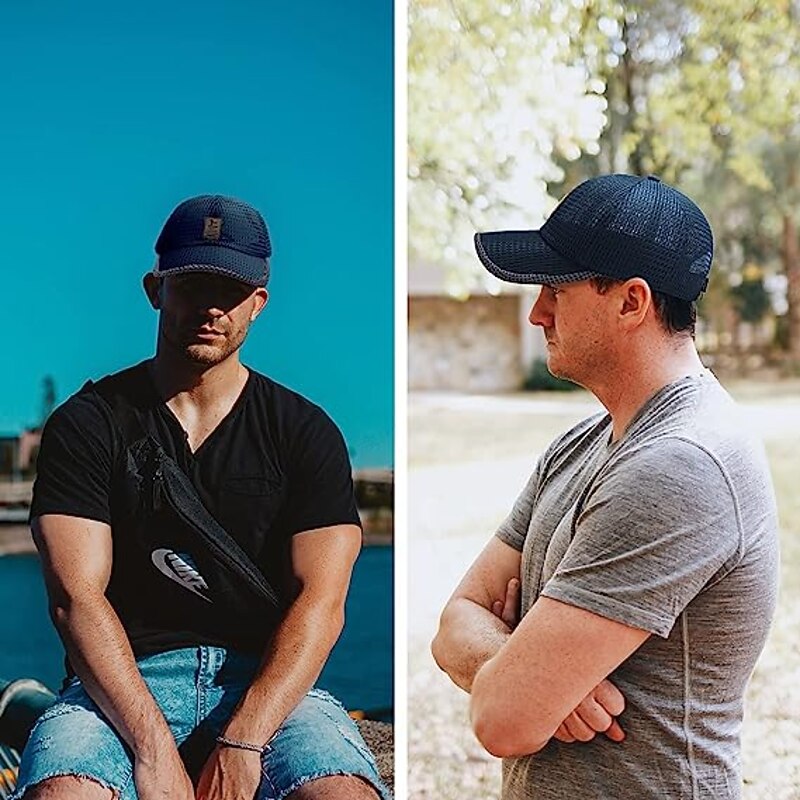 Men's Baseball Cap Unisex Trucker Hat Summer Breathable Full Mesh Hat Black Navy Blue Fitness Letter Ultraviolet Resistant Outdoor Sports3