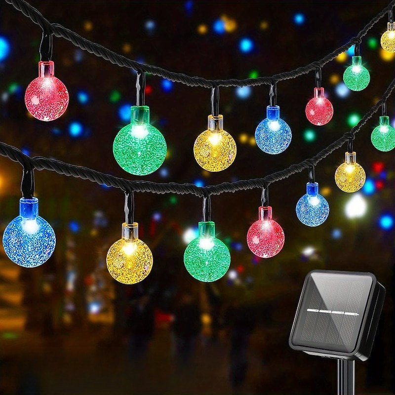 Solar Globe String Lights Outdoor 10M 50LEDs Crystal Ball Wedding Patio Lights, 8 Modes Waterproof for Garden, Lawn, Party, Wedding and Courtyard Decorations4