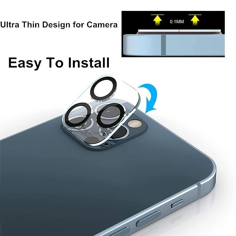 2 pcs Camera Lens Protector For Apple iPhone 16 iPhone 15 Pro Max Plus iPhone 14 13 12 11 Pro Max Plus Mini SE Tempered Glass 9H Hardness Anti Bubbles Anti-Fingerprint High Definition Explosion Proof3