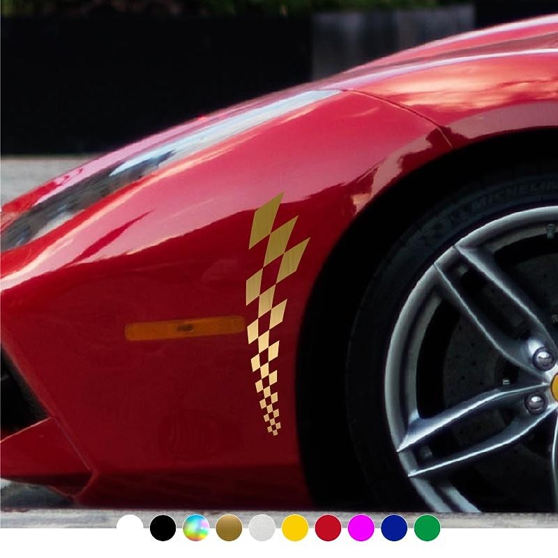 4PCS Fashion Racing Car Stickers Checkered Flag Car Accessories Waterproof Vinyl Decal4