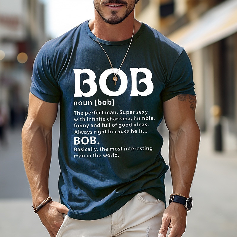 Men's Graphic Letter T Shirt Short Sleeve T shirt 3D Print Crew Neck Shirt Vintage Fashion Designer Outdoor Daily Sports Black Brown Army Green Spring & Summer Clothing Apparel S M L XL 2XL 3XL3