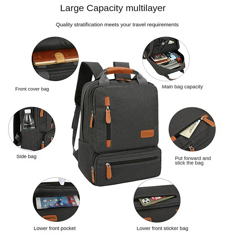 3pcs Backpack Set Women Men Laptop Backpack Shoulder Bag Small Pocket for Travel School Business Work College Fits Up to 14.5in4
