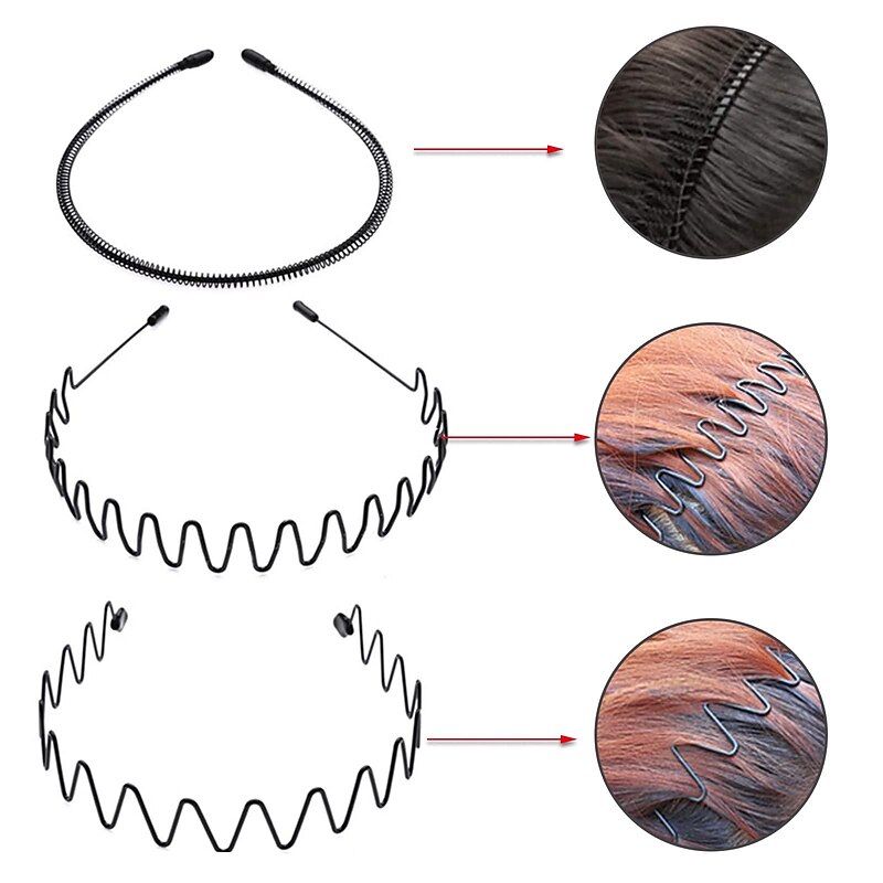 1PC Metal Headband - Hair Bands for Men and Women, Wavy Zig Zag Headbands, Curly Hair Holders, Spring Hair Hoops - Perfect Metal Hair Accessories for Style and Comfort4