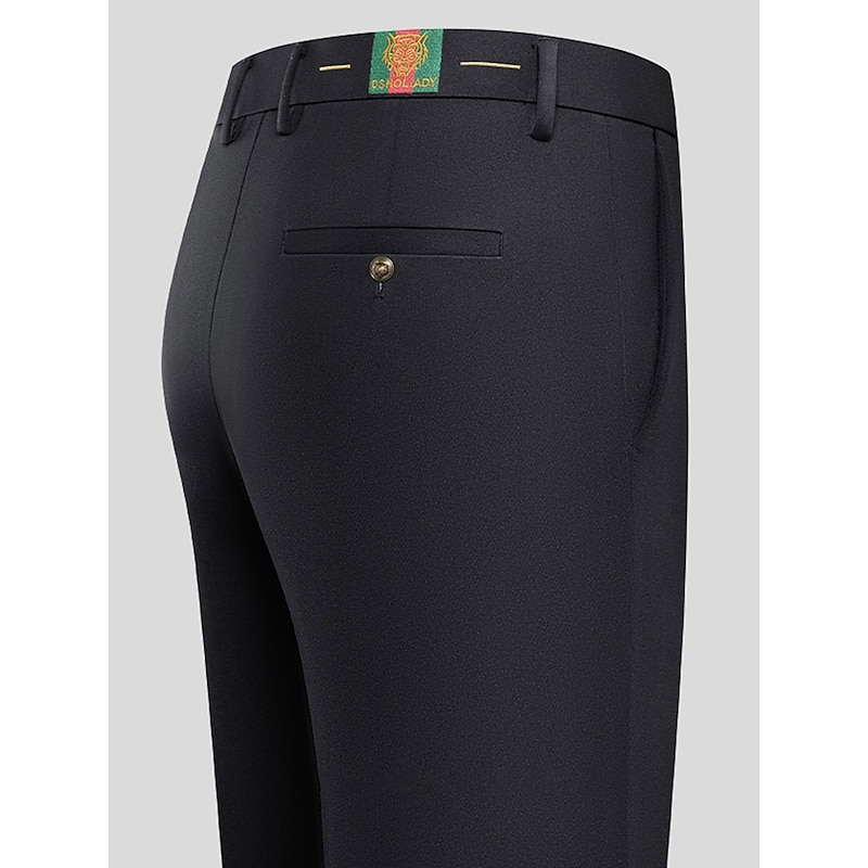 Men's Dress Pants Trousers Suit Pants Plain Comfort Breathable Outdoor Daily Going out Fashion Casual Black Dark Blue