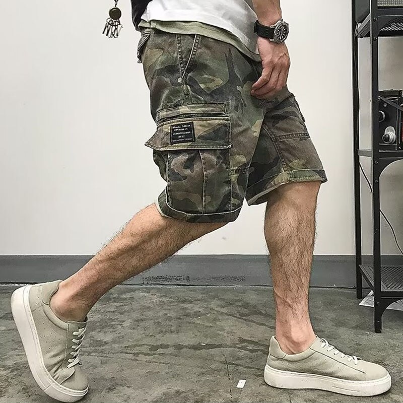 Men's Cargo Shorts Camo Shorts Shorts Hiking Shorts Multi Pocket Camouflage Comfort Breathable Knee Length Casual Daily Holiday Sports Fashion Camouflage Camouflage Green4