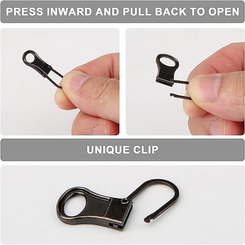 10pcs Zipper Pull Replacement Detachable Zipper Pulls Zipper Replacement Zipper Repair Kit Zipper Replacement Slider for Jacket Pants Coat Shoes Suitcase Backpack3