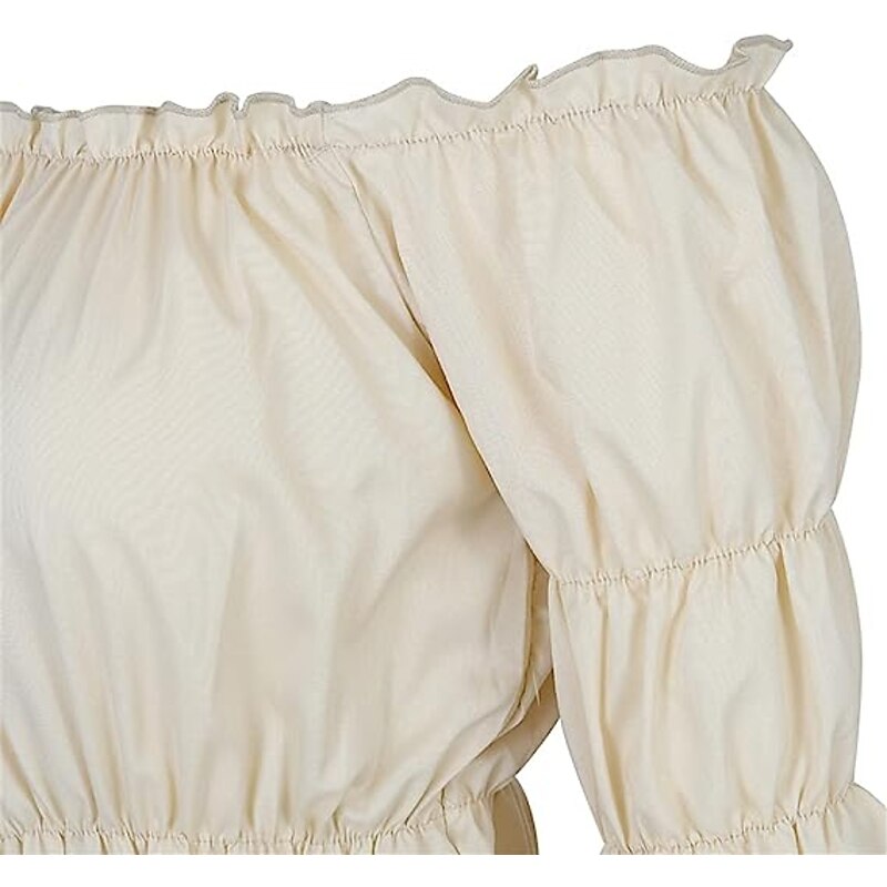 Pirate Lady Elegant Victorian Medieval Renaissance Summer Blouse / Shirt Tank Top Women's Girls' Off Shoulder Costume Vintage Cosplay Party / Evening Dailywear Carnival Half Sleeve Top Carnival4