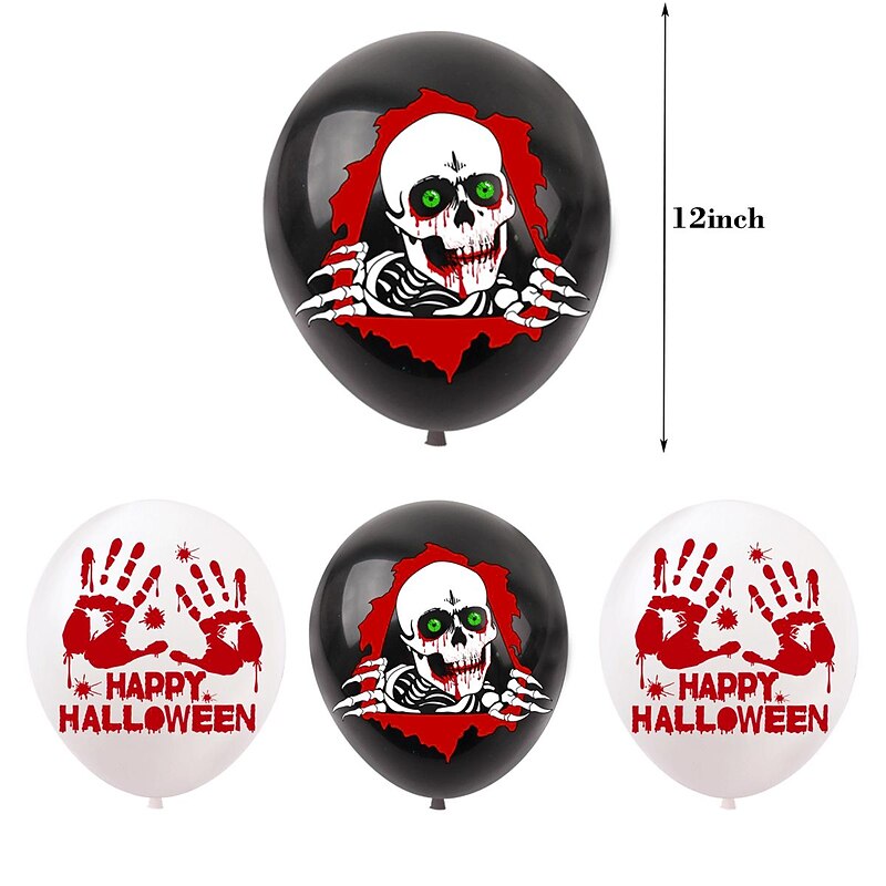 Halloween Decoration, Halloween Holiday Party Decoration Home Supplies Skull Bloody Balloon Cake Insert Flag Decoration Halloween Skeleton Decoration2